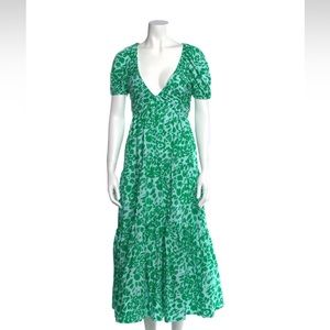 La Ligne New York Poplin Green/ Blue Dress - Size  Small